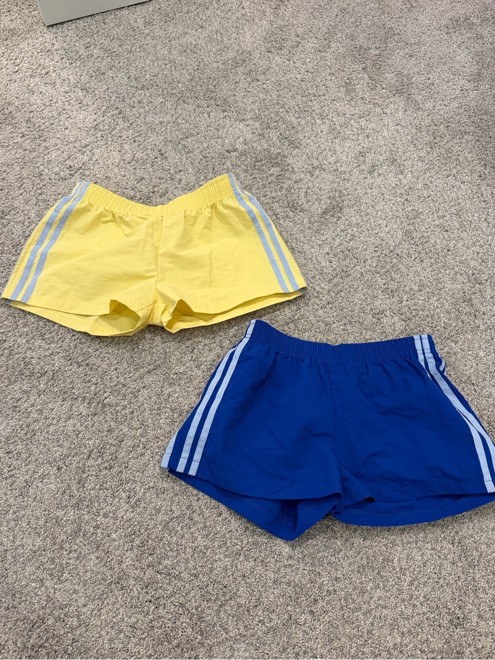 Women’s athletic shorts - Yellow and Blue - Stretch Waistband